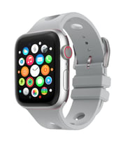 Apple Watch 7/8/9 41mm Kordon Scuba Diving Dalgıç Silikon Band 147 (Gri)