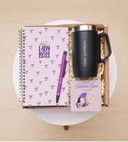 Kadınlar Günü Hediye Seti, Kişiye Özel Çelik Kupa Bardak, Defter , Kalem,