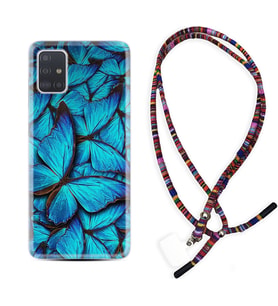 Samsung a71 A72 A73 A7 A9 2018 C7 C9 Kılıf Boyun Asklı Rasta Silikon Owl 1351