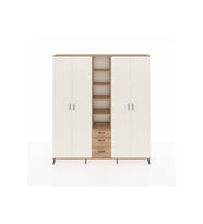 Arges Dolap 17 Raflı 3 Çekmeceli 4 Kapaklı 220x30x243 Çam-Aytaşı/Çam