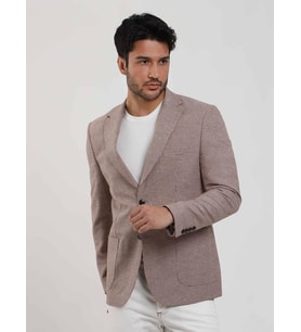 Bakır Erkek Slim Fit Pitikare Desenli Mono Yaka Ceket - 84155