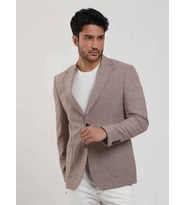 Bakır Erkek Slim Fit Pitikare Desenli Mono Yaka Ceket - 84155