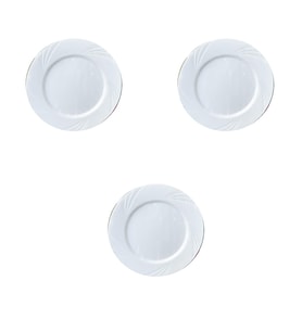 Kullan At Parti Davet Sunum Servis Plastik Sert Mika Tabak - 26 Cm. - Beyaz - 6 Adetlik 3 Paket