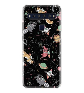 TCL 10L 10 Plus 10SE 20E 20SE 30SE L7 Kılıf Desemli Silikon Planet Animals 1771