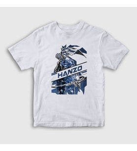 Presmono Unisex Çocuk Beyaz Hanzo Oyun Overwatch T-Shirt 358999tt