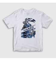 Presmono Unisex Çocuk Beyaz Hanzo Oyun Overwatch T-Shirt 358999tt