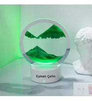 3d Hareketli Kum Sanat Resmi Yuvarlak Cam Derin Deniz Sandscape Kum Saati 