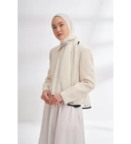Müslin Biyeli Şal  -90 x 200- 3352-01 (Ekru)