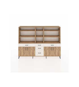 Arges Dolap 11 Raflı 5 Çekmeceli 4 Kapaklı 220x30x163 Çam-Çam/Aytaşı