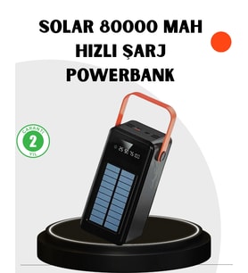 Powerbank Hızlı Şarj Solar Güneş Enerjili Çok Girişli