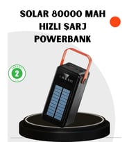 Powerbank Hızlı Şarj Solar Güneş Enerjili Çok Girişli