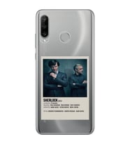 Huawei P30 Lite Uyumlu Sherlock Minimalist Poster Desenli Şeffaf Telefon Kılıfı