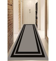 Dijital Baskılı Kaymaz Taban Yıkanabilir Modern Yolluk Ve Koridor Halısı NDU-HS-388 (Gri)