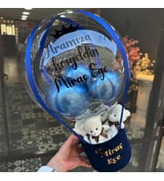 Mavi Renkli Bebek Balon Kutusu