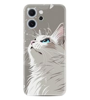 Oppo Reno 14F Kılıf Boutique Baskılı Resimli Beyaz Kedi Pcode -061