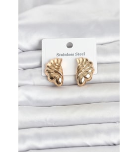 316L Çelik Gold Renk Vintage Model Kadın Küpe 5886 - GLST5155-9937