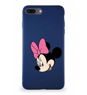 Apple iPhone 7 Plus Soft Premier Kapak Minnie Mouse-B Tasarımlı Silikon Kılıf - Lacivert (Şeffaf)