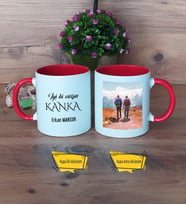 Kankaya Hediye Kupa Bardak Kırmızı Fotoğraflı Arkaşadaşa Hediye