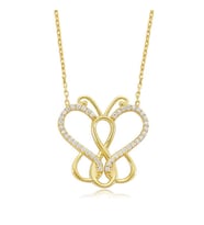 Gümüş Sonsuzluk Kelebek Bayan Kolye
