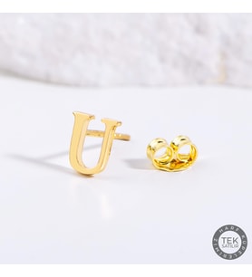 14 Ayar Altın U Harf Küpe 0,48 gr