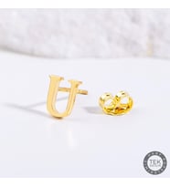 14 Ayar Altın U Harf Küpe 0,48 gr