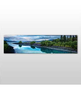 Akarsu Ve Doğa Kanvas Tablo 210x70cm (Karışık)