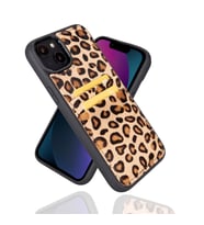Bouletta Apple iPhone 14 Plus Uyumlu Deri Kartlıklı Arka Kapak LEO1 Leopar