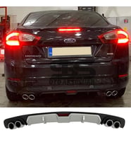 Ford Mondeo MK4 Difüzör Arka Tampon Eki 4 Egzoz Çıkışlı Gri