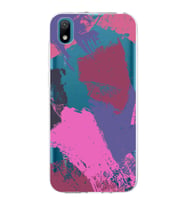 Huawei y5 2019 Uyumlu Kapak Brush Stroke Tasarımlı Şeffaf Silikon Kılıf