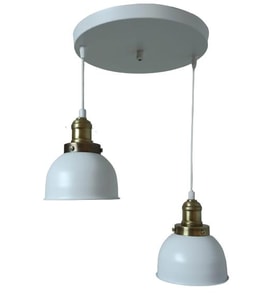 Dylight Retro Metal Beyaz 2 li Eskitme Duylu Dekoratif Rustik Sarkıt Avize Çap :30 cm