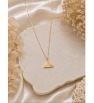 Kişiye Özel 925 Ayar Gümüş Şık Mısır Piramidi Model Kolye (Gold)