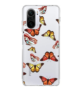 PrintiFy Xiaomi Redmi K40 ile Uyumlu 1mm Slim Fit Water Color 2 Baskılı Şeffaf  Kılıf
