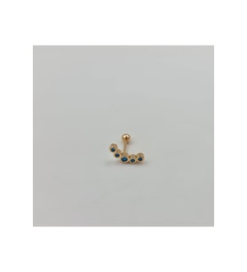 Mavi Firuze Taşlı Cerrahi Çelik Küpe Tragus Helix Kıkırdak Piercing