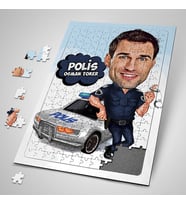 Kişiye Özel Hediye 240 Parça Polislere Özel Karikatürlü Puzzle