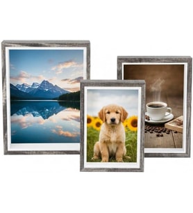 Premium Serisi Ahşap Resim Çerçevesi 3' lü Set (10 * 15-13 * 18-15 * 20 cm)