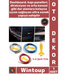 #Şerit Oto İç Aksesuar Dashboard Torpido Kapı Kenar Fitil Esnek PVC Araba Dekorasyon 5 Mt Şerit Trim