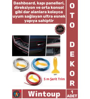 #Şerit Oto İç Aksesuar Dashboard Torpido Kapı Kenar Fitil Esnek PVC Araba Dekorasyon 5 Mt Şerit Trim
