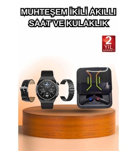 Mey İthalat® Dijital Göstergeli Bluetooth Kulaklık Bildirim Görebilen Akıllı Saat Alarm Titreşim