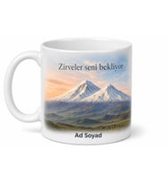Ağrı Zirve Manzaralı Kişiye Özel Kupa Bardak İsimli Hediye