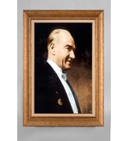 Altın Varaklı Paspartulu Çerçeveli Atatürk Tablo sd457