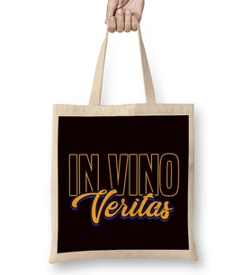 In Vino Veritas Latin Language Phrase Drinking Wine Lover Bez Çanta Uzun Saplı