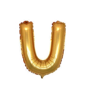 Benim Marifetlerim U Harfi Altın Folyo Balon 16 inch 40 cm