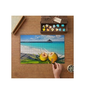 Meyve Kokteylleri - Deniz Manzarsı - Tatil Tasarımı 240 parça Ahşap Puzzle Ahşap Kutuda MP01503