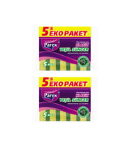 Klasik Yeşil Sünger Düz 5'li Paket İkili Set
