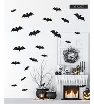 Cadılar Bayramı Halloween Yarasa İnce Karton Duvar Süsü Seti 30 'lu