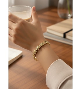 Xuping Gold Taşlı Oval Tasarım Bileklik - 26xpb05