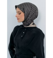Armine Saf İpek Sura Eşarp-2026 İlkbahar-Yaz- 950200D (Siyah-Vizon)