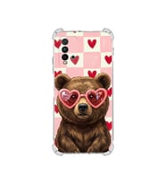 PrintiFy Redmi 9t ile Uyumlu Pembe Pötikare Serisi Kocaman Sevgi Tasarımlı Uv Baskılı Köşe Korumalı Antişok Kılıf