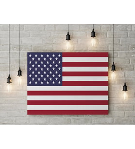 Amerika Bayrağı Kanvas Tablo 40x55cm ABD Bayrağı Dekoratif Tablo