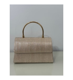 Gold Işıltılı Clutch Abiye Çanta
